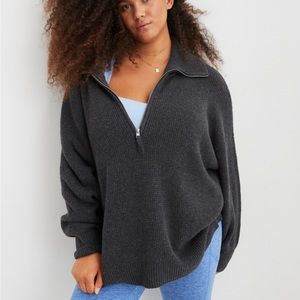 COPY - Aerie Cozy up waffle quarter zip sweater in XS